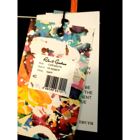 Robert Graham Men's Blazer Jacket Cape South 3-Button Navy Blue Cotton - 40 NWT - Picture 8 of 13